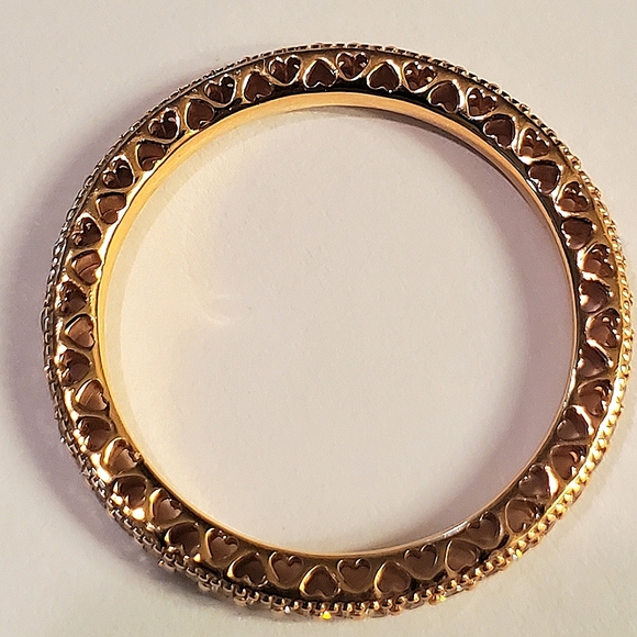 Authentic NEW Pandora Sparkle & Hearts Ring 14K RGP CZ - Picture 7 of 7